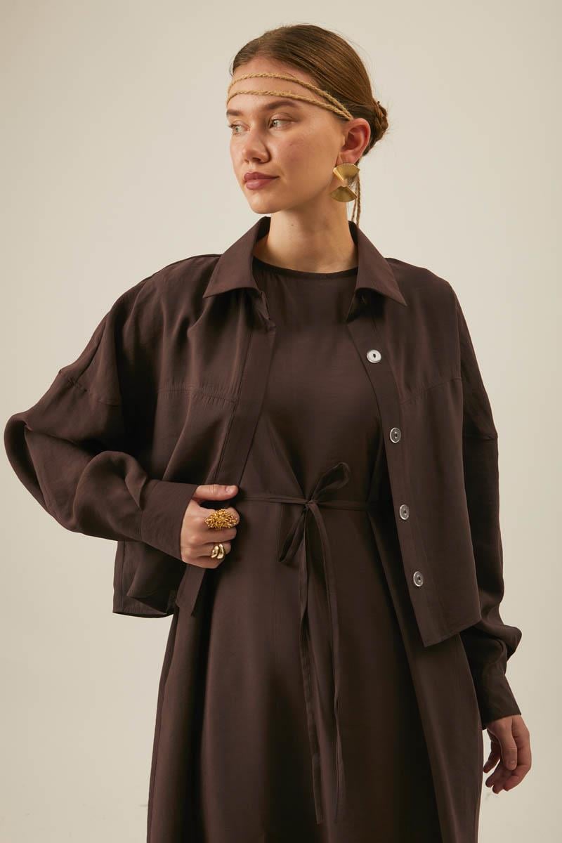 Modal Gömlekli Takım Kahverengi