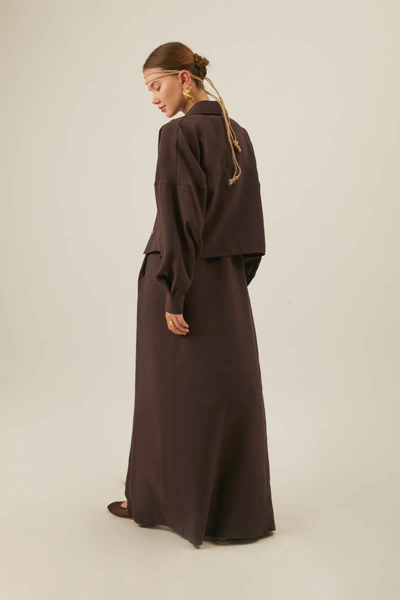 Modal Gömlekli Takım Kahverengi