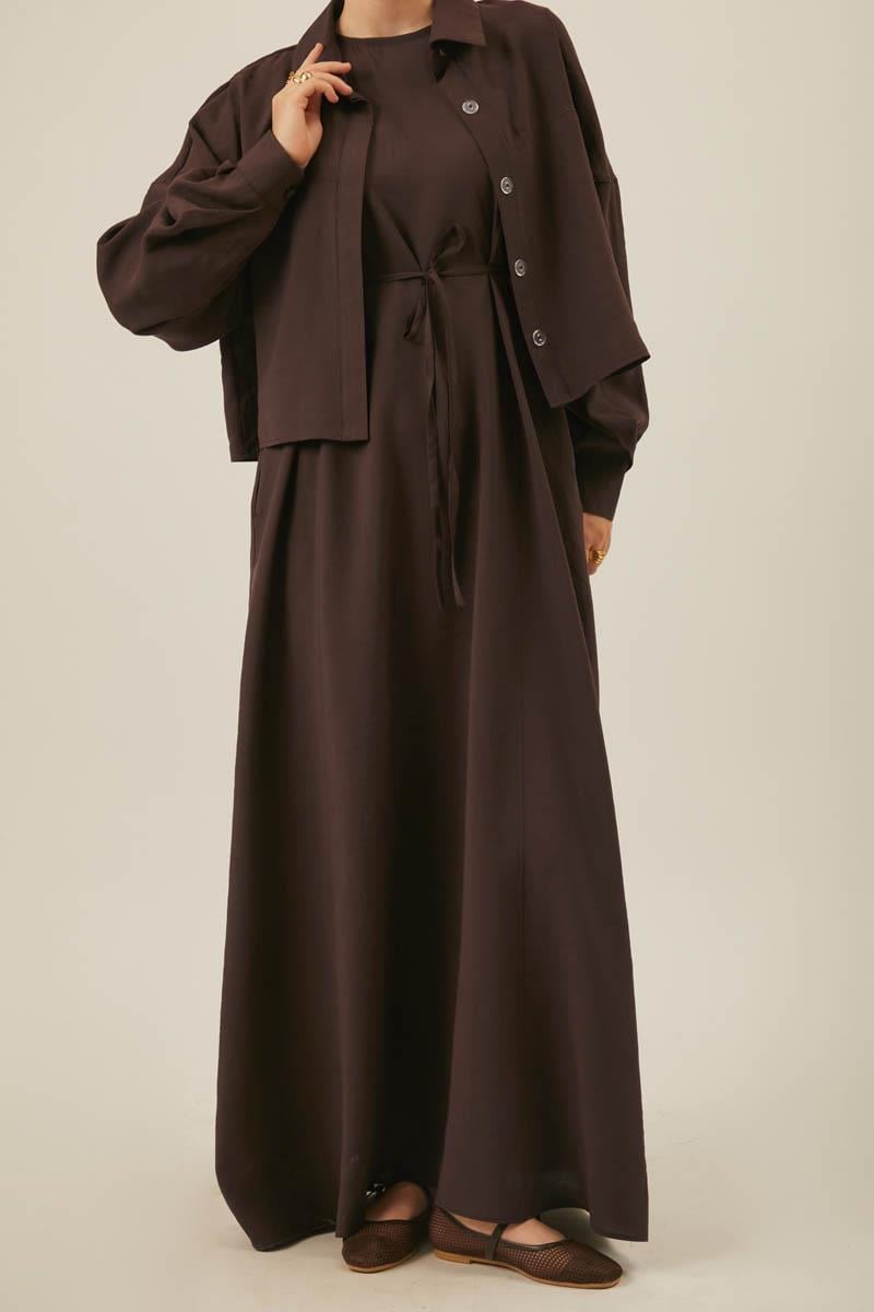 Modal Gömlekli Takım Kahverengi