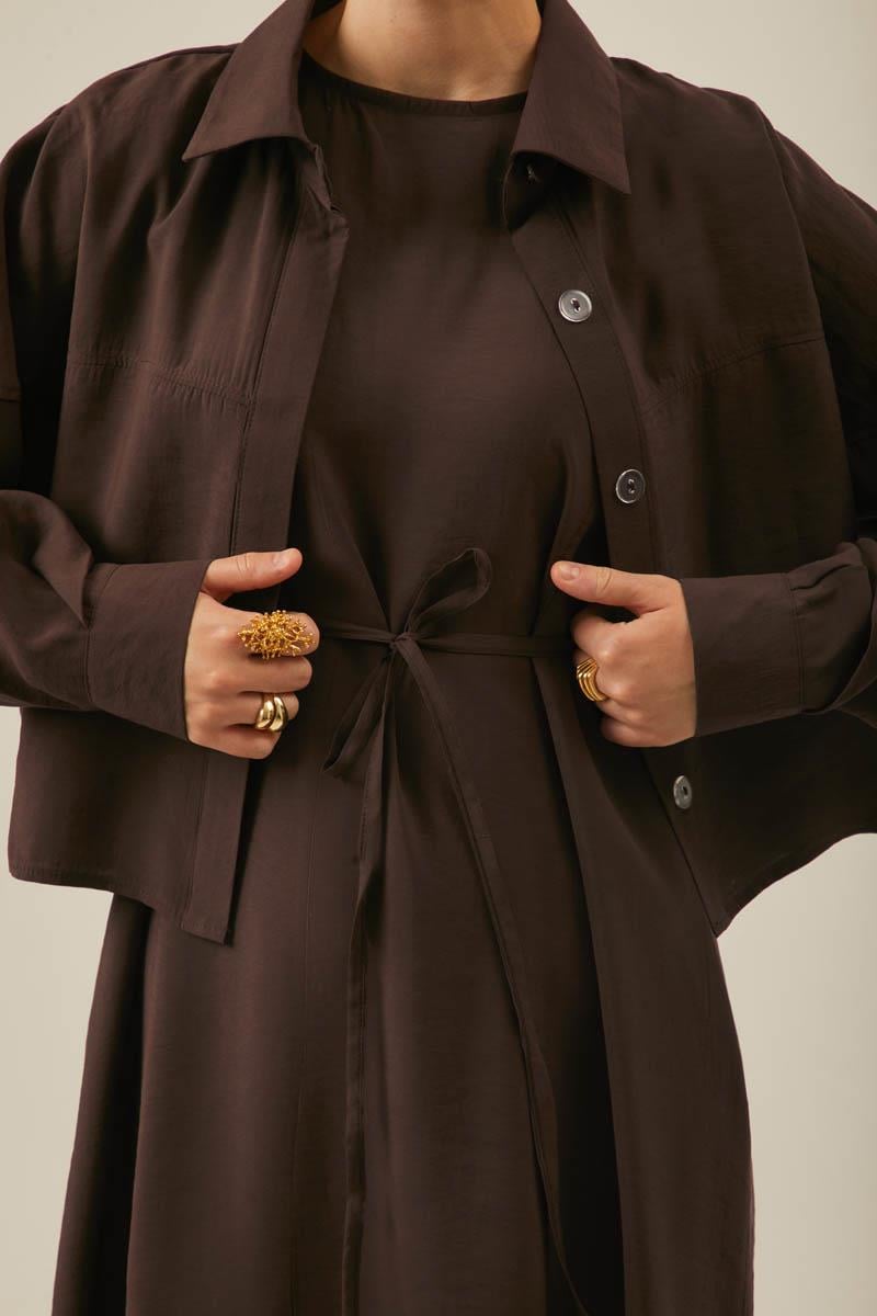 Modal Gömlekli Takım Kahverengi