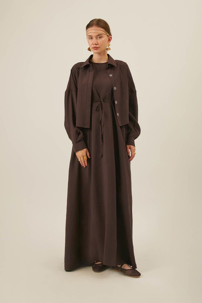 Modal Gömlekli Takım Kahverengi