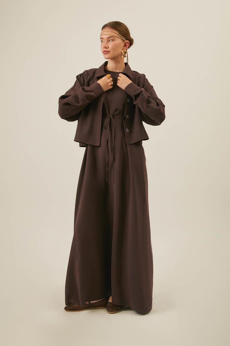 Modal Gömlekli Takım Kahverengi