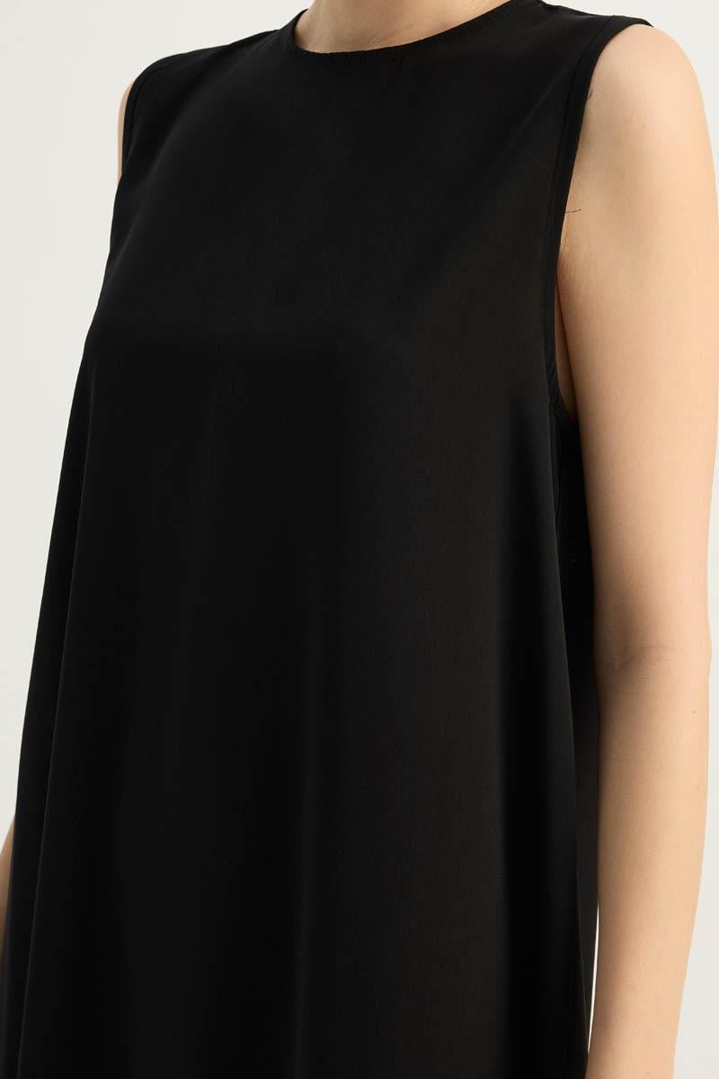 Nervür Detaylı Abaya Takım Siyah