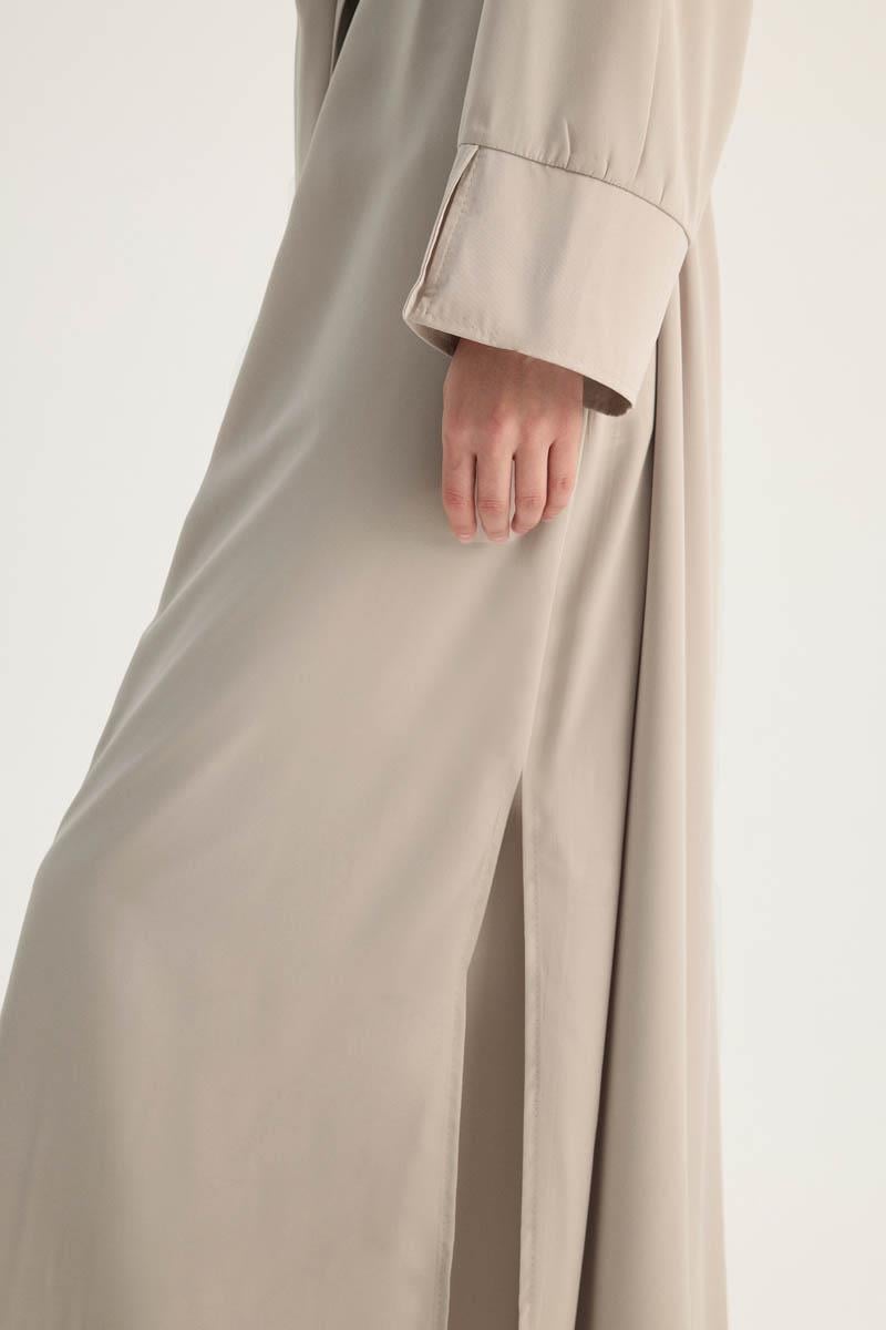 Nervür Detaylı Abaya Takım Taş