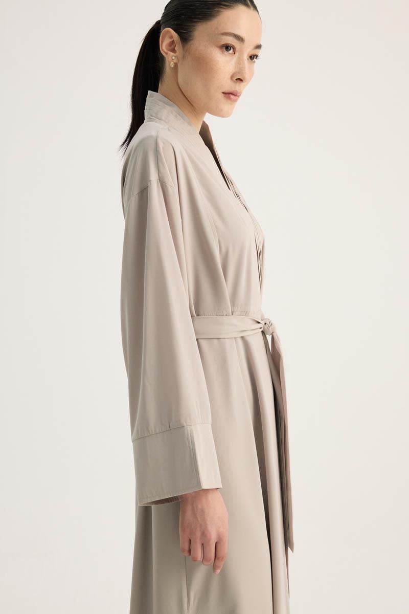 Nervür Detaylı Abaya Takım Taş