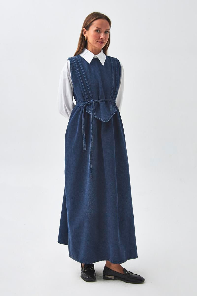 Nervürlü Denim Jile Açık Mavi