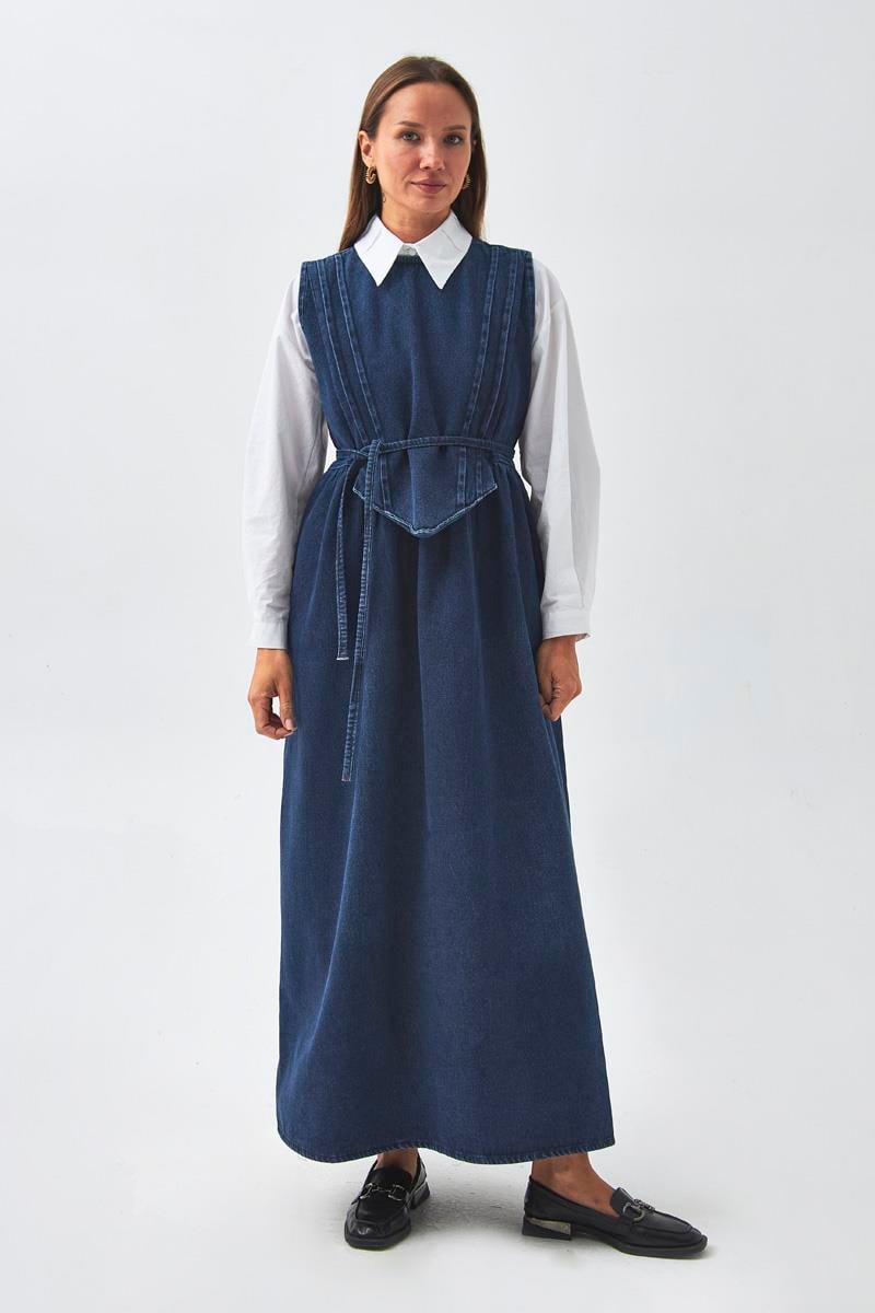 Nervürlü Denim Jile Açık Mavi