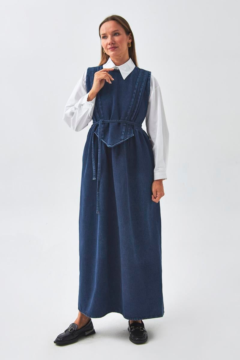 Nervürlü Denim Jile Açık Mavi