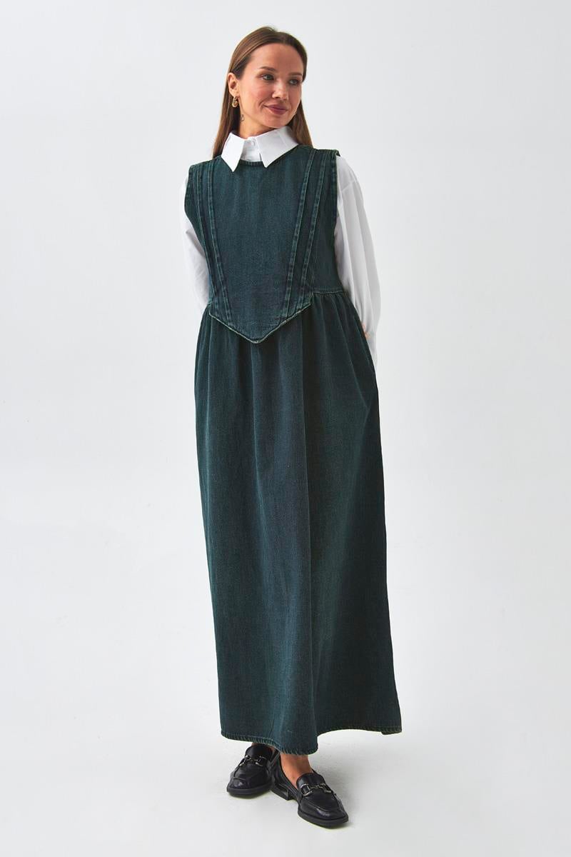 Nervürlü Denim Jile Koyu Mavi