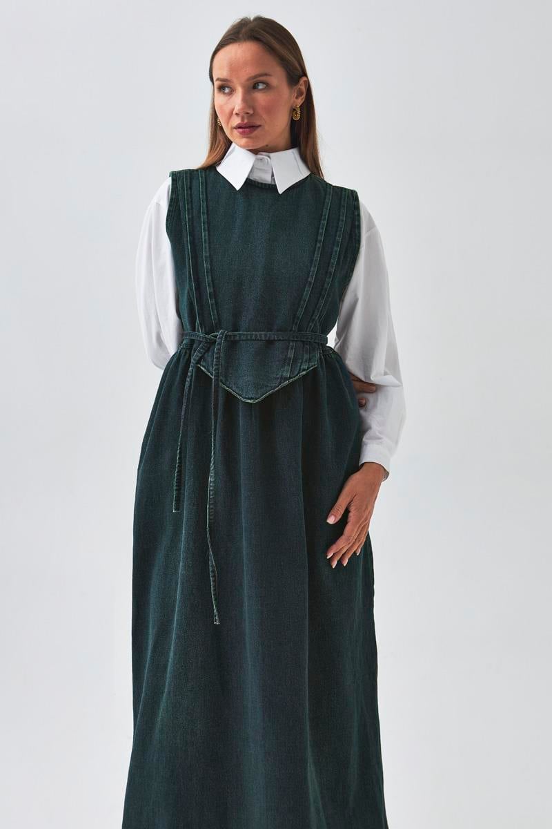 Nervürlü Denim Jile Koyu Mavi