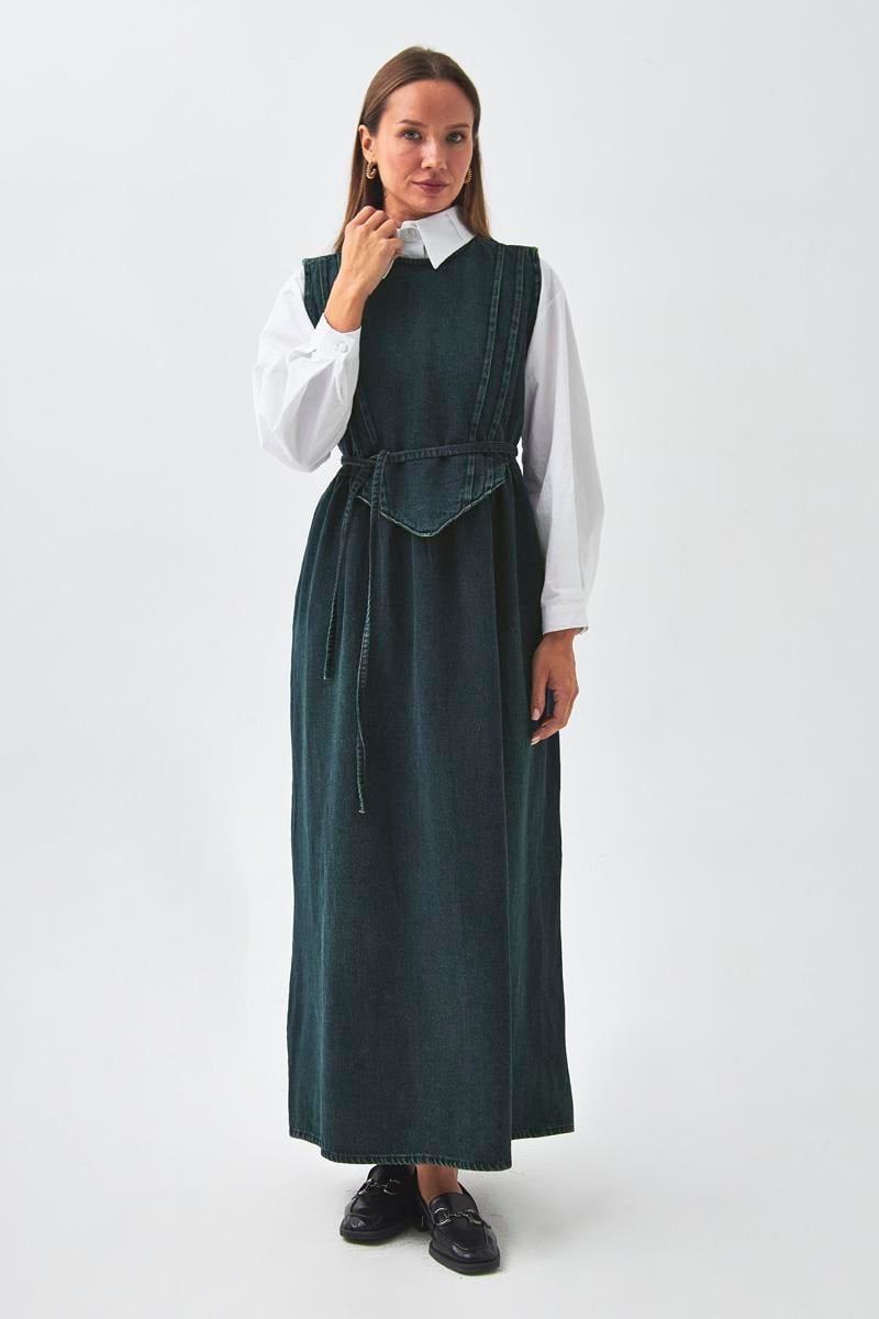 Nervürlü Denim Jile Koyu Mavi