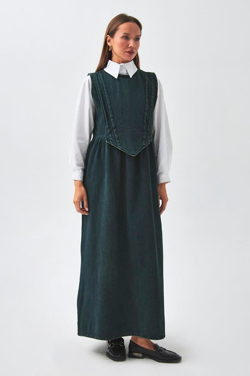 Nervürlü Denim Jile Koyu Mavi