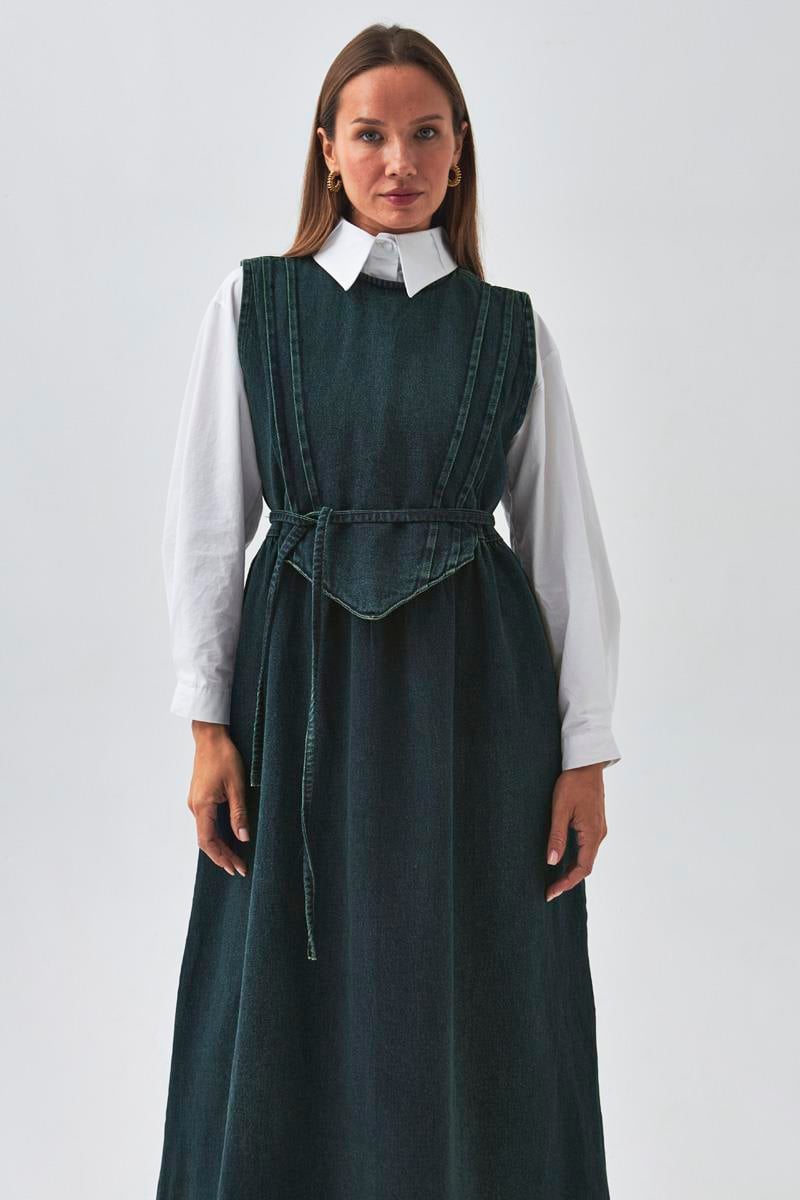 Nervürlü Denim Jile Koyu Mavi