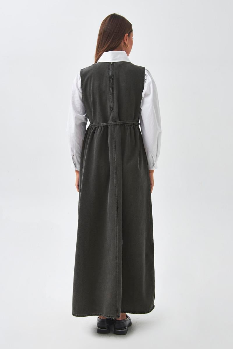 Nervürlü Denim Jile Siyah