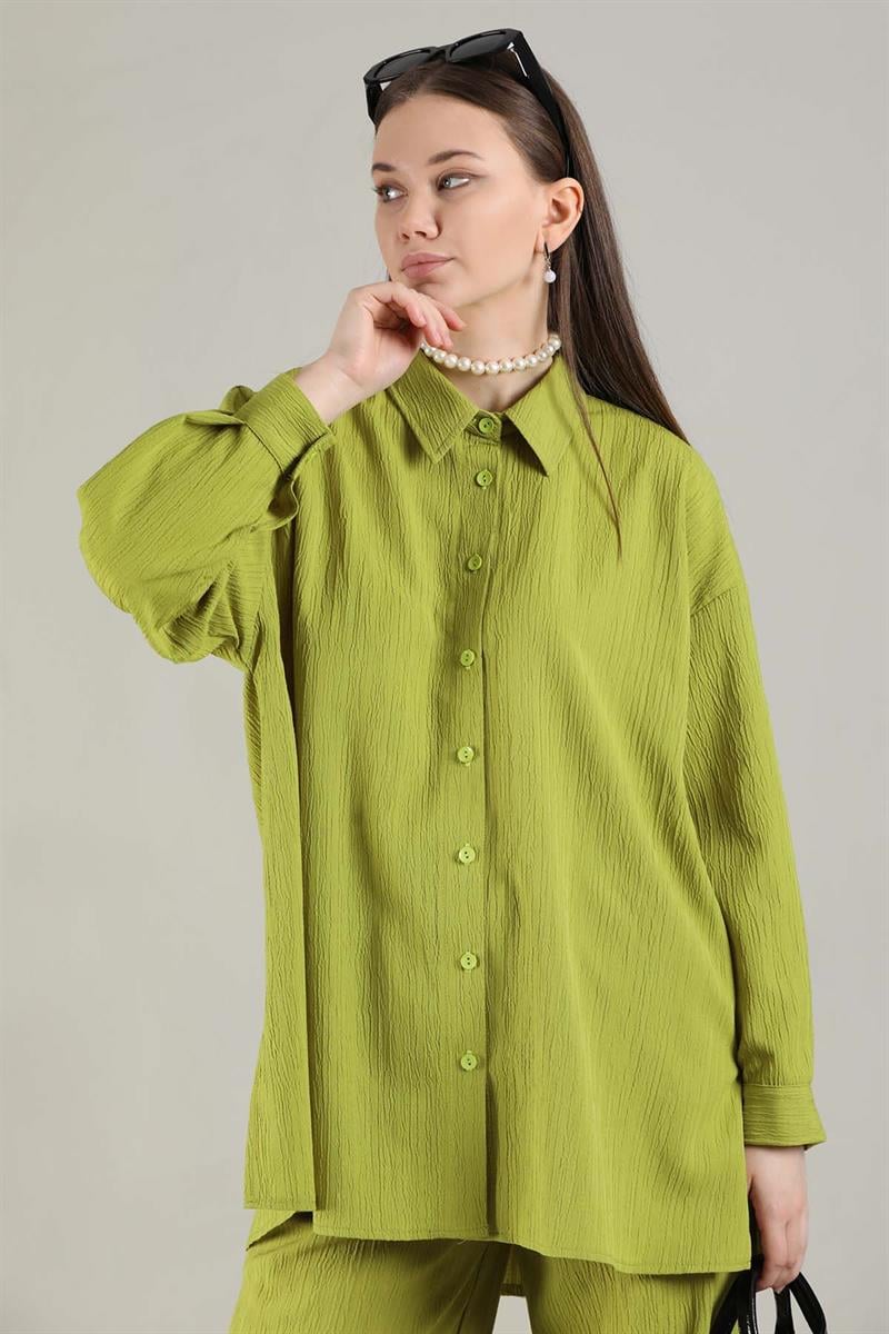 Oversize Gömlek Takım Yeşil