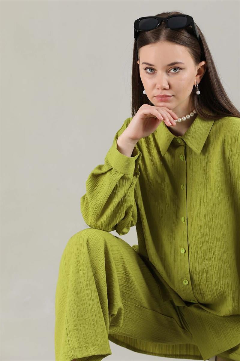 Oversize Gömlek Takım Yeşil