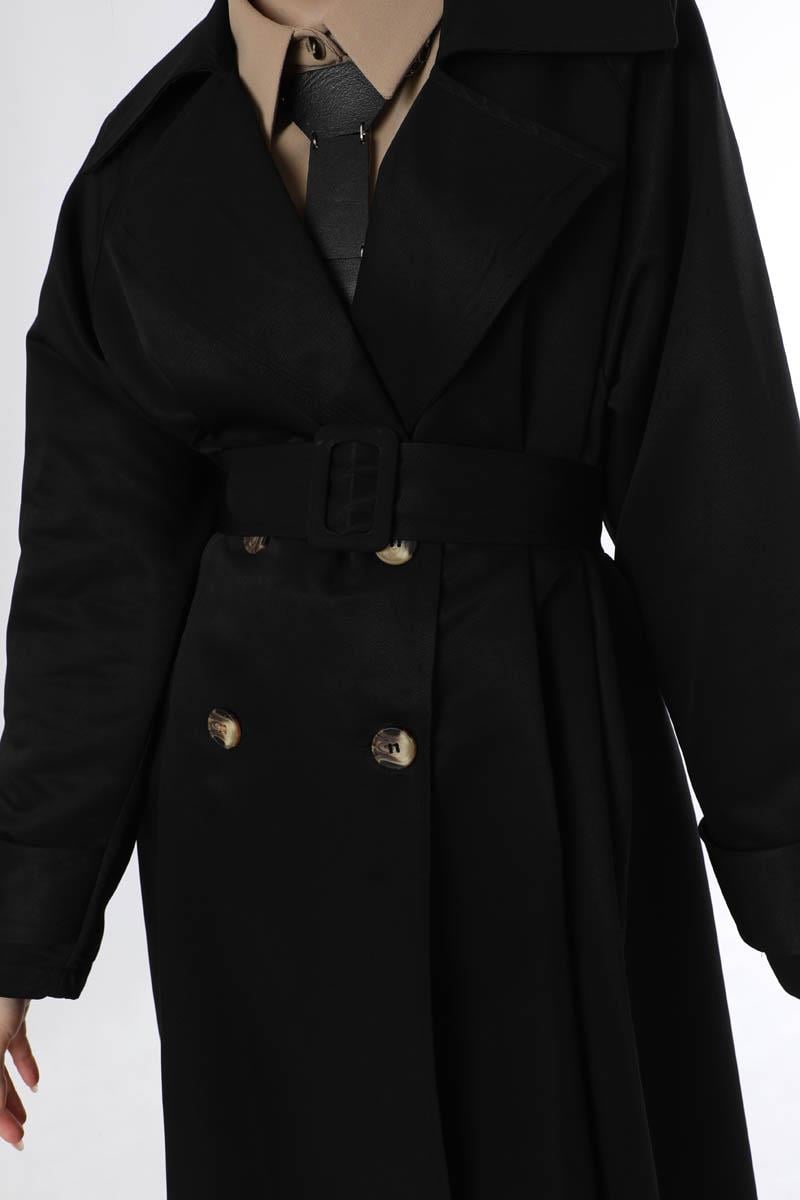 Oversize Trençkot Siyah