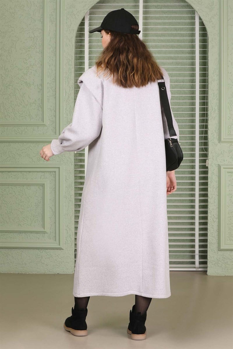 Oversize Üç İplik Elbise Gri