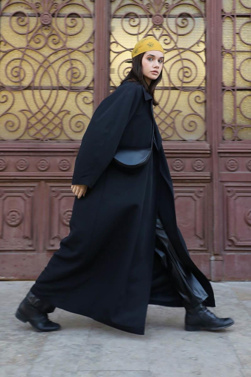 Oversize Vintage Trençkot Siyah
