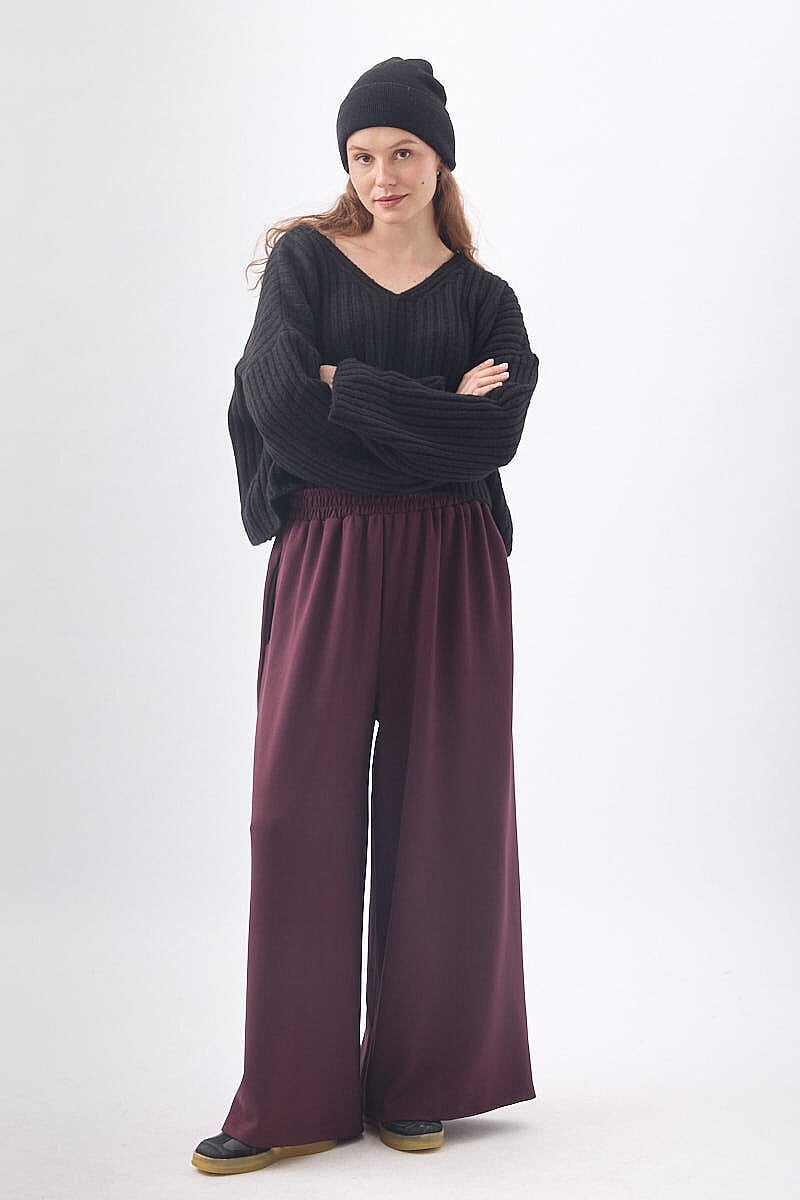 Oysho Geniş Pantolon Bordo