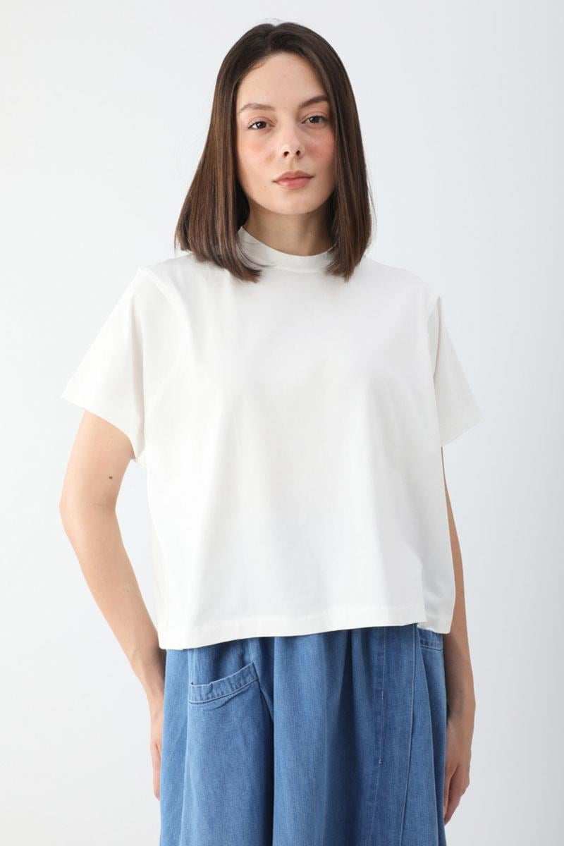 Pamuklu Kısa Kollu Tişört Beyaz