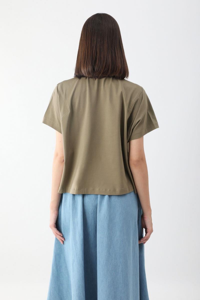 Pamuklu Kısa Kollu Tişört Haki