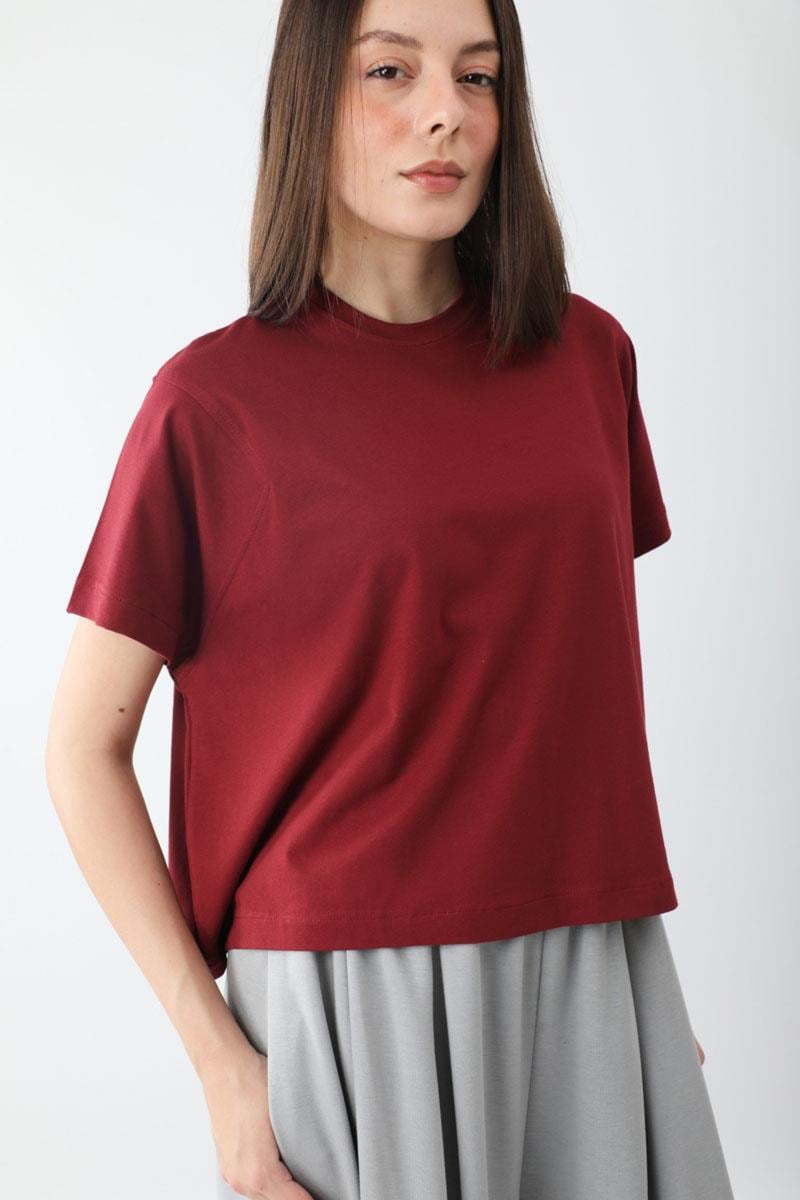 Pamuklu Kısa Kollu Tişört Kırmızı