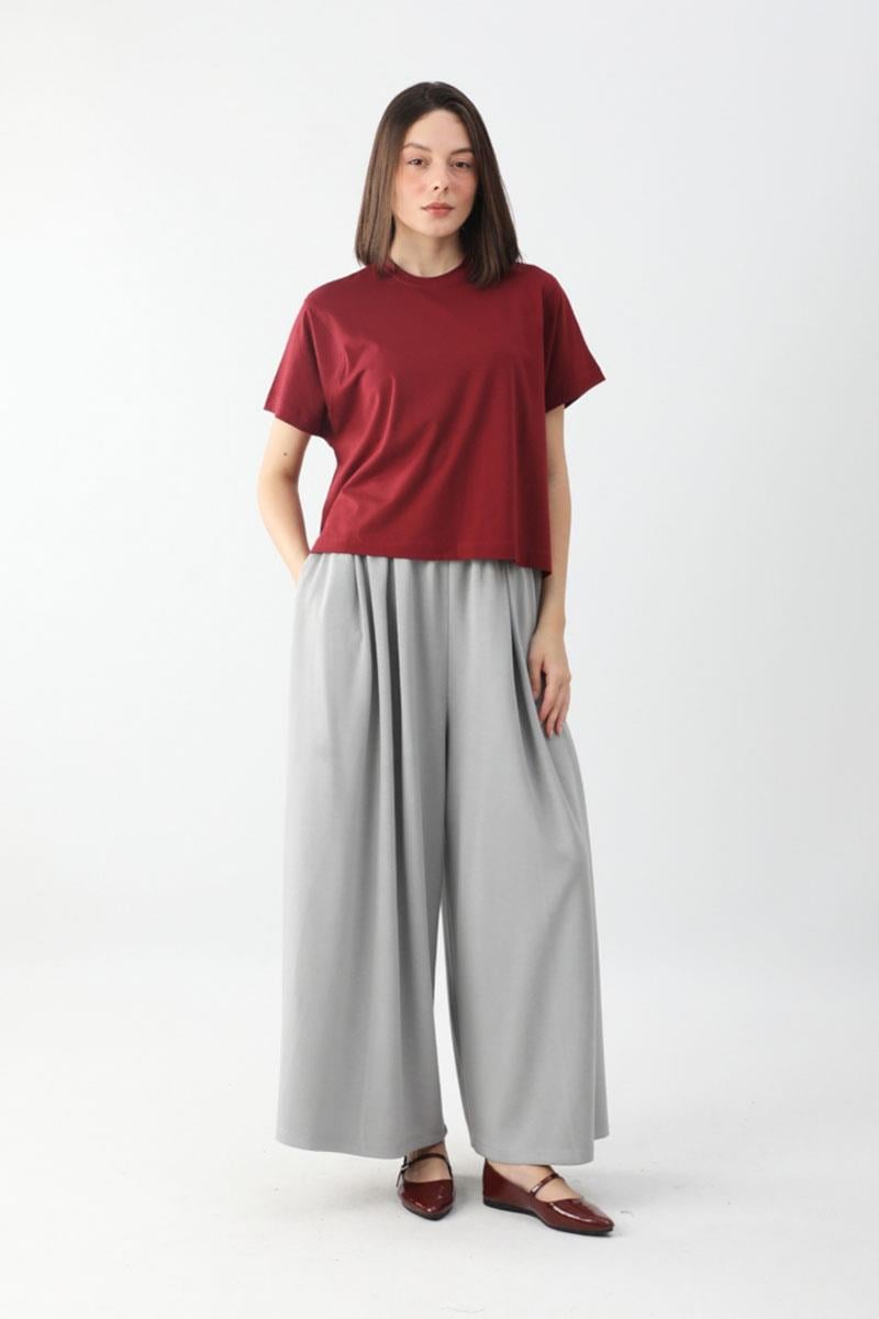 Pamuklu Kısa Kollu Tişört Kırmızı