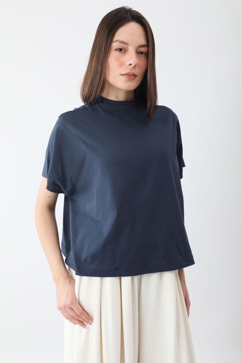 Pamuklu Kısa Kollu Tişört Lacivert