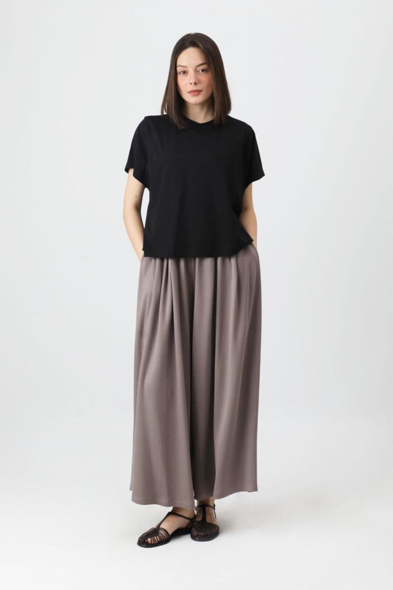 Pamuklu Kısa Kollu Tişört Siyah