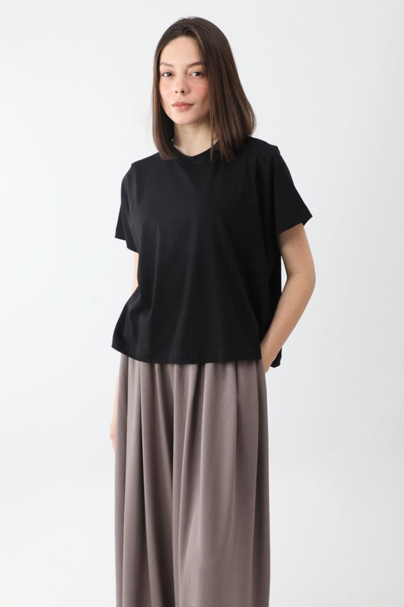 Pamuklu Kısa Kollu Tişört Siyah