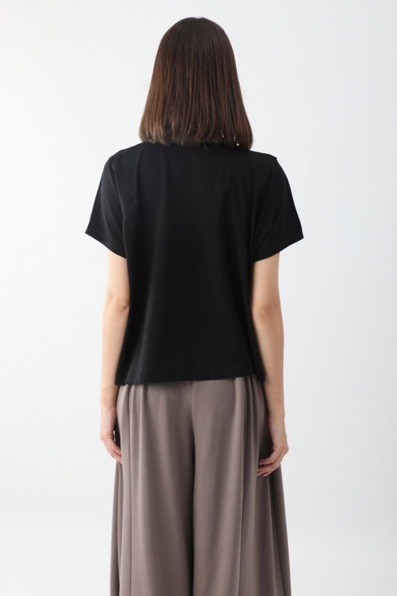 Pamuklu Kısa Kollu Tişört Siyah