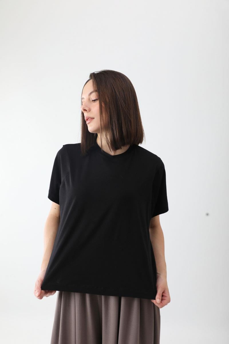 Pamuklu Kısa Kollu Tişört Siyah