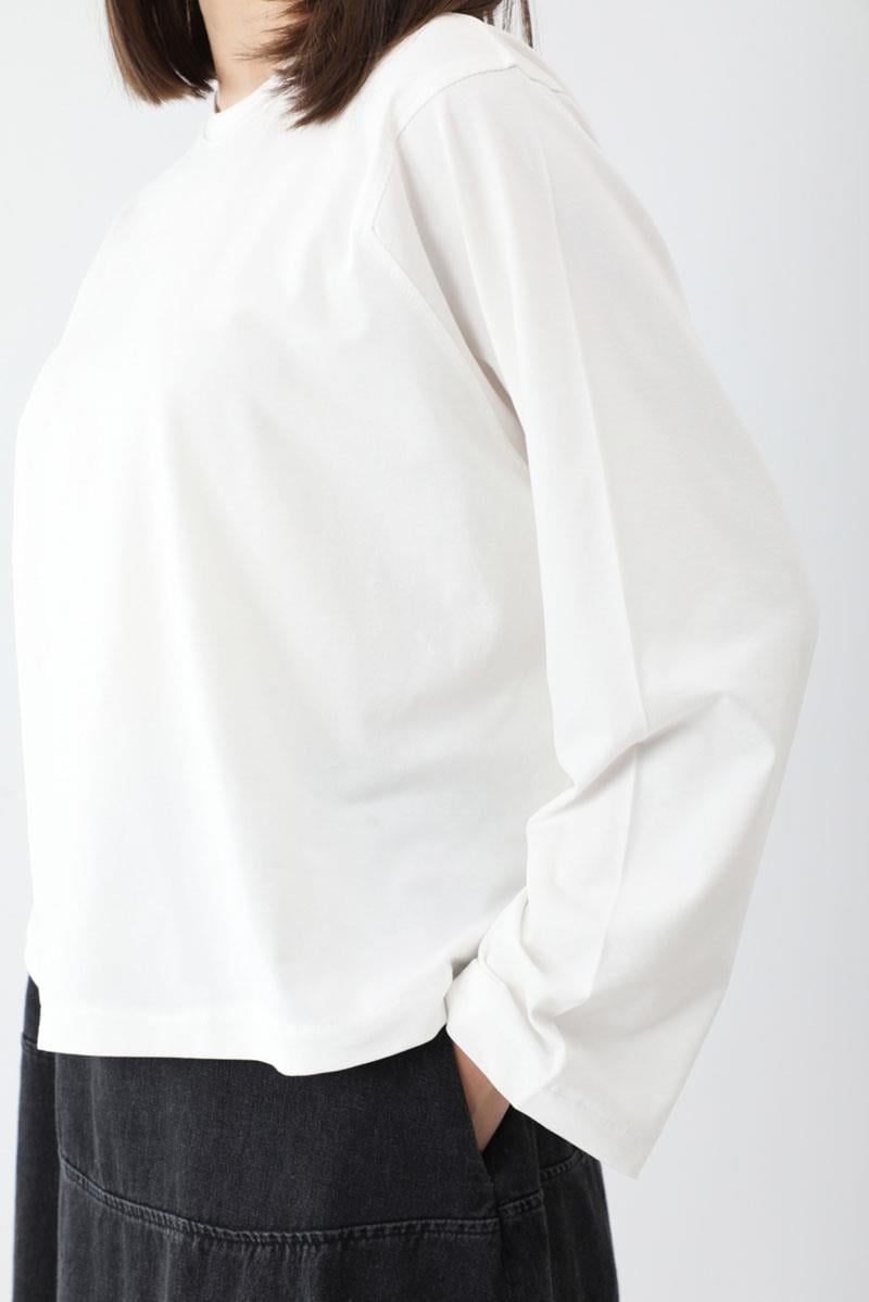 Pamuklu Uzun Kollu Tişört Beyaz