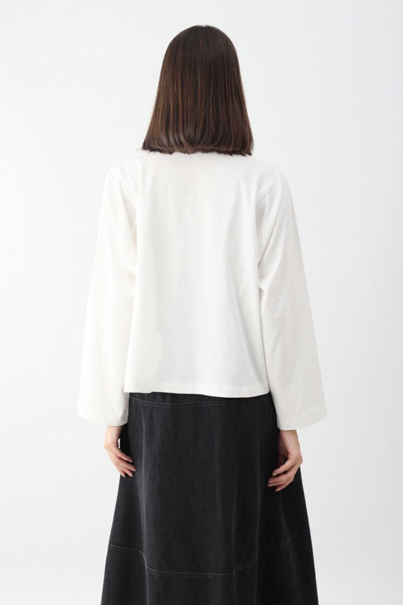 Pamuklu Uzun Kollu Tişört Beyaz