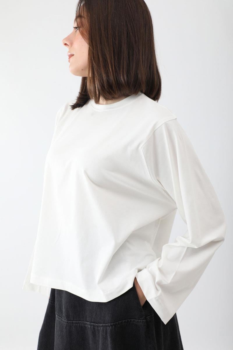 Pamuklu Uzun Kollu Tişört Beyaz
