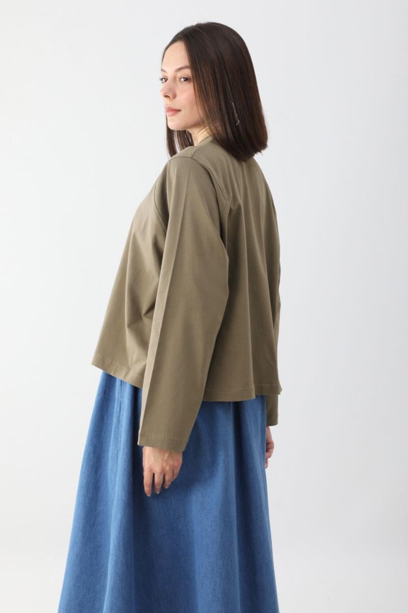 Pamuklu Uzun Kollu Tişört Haki