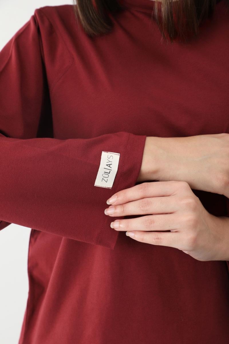 Pamuklu Uzun Kollu Tişört Kırmızı