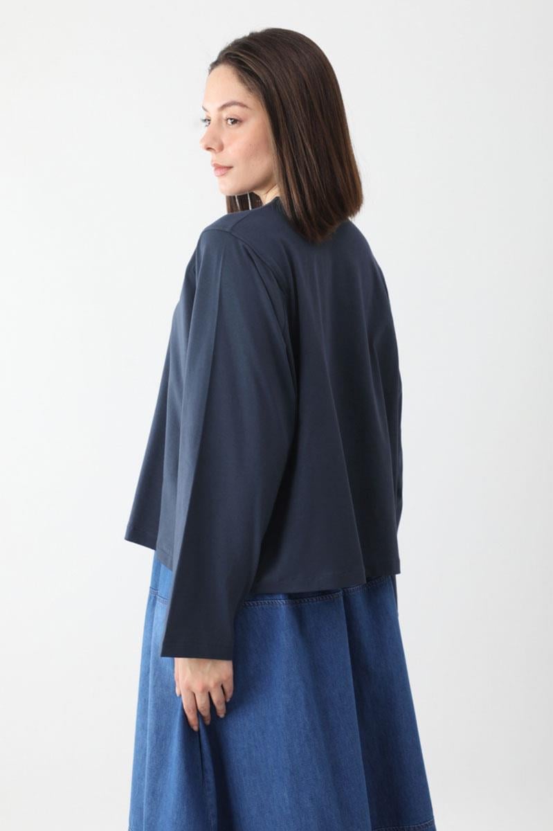 Pamuklu Uzun Kollu Tişört Lacivert