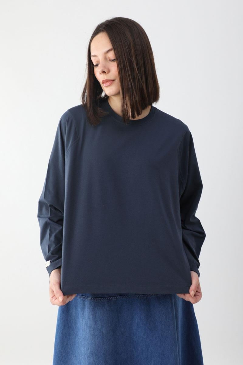 Pamuklu Uzun Kollu Tişört Lacivert