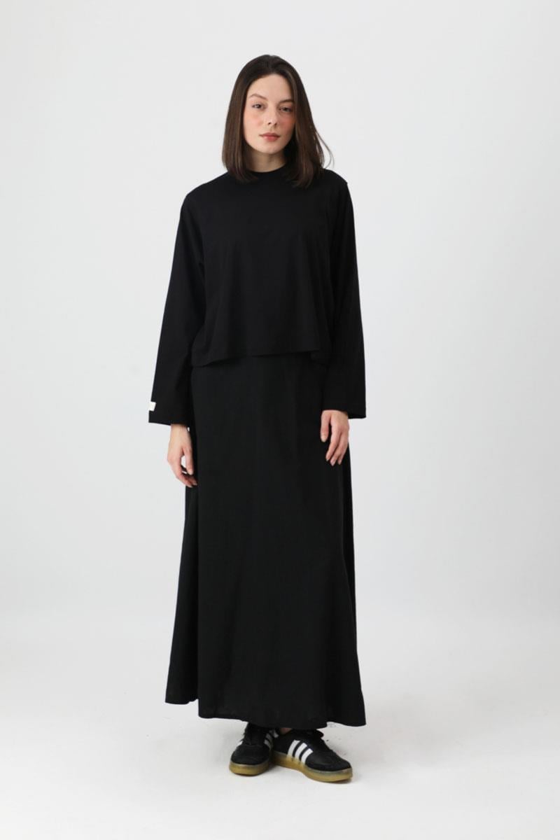 Pamuklu Uzun Kollu Tişört Siyah