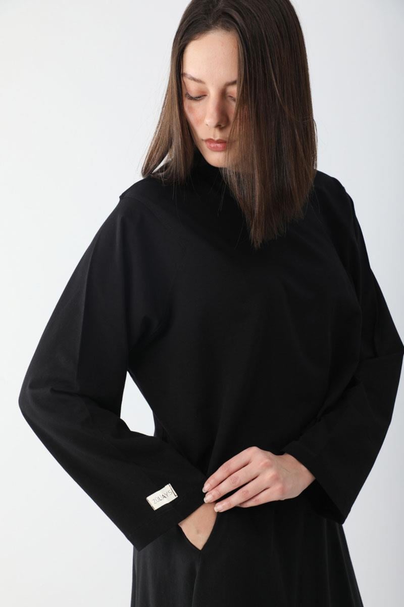 Pamuklu Uzun Kollu Tişört Siyah