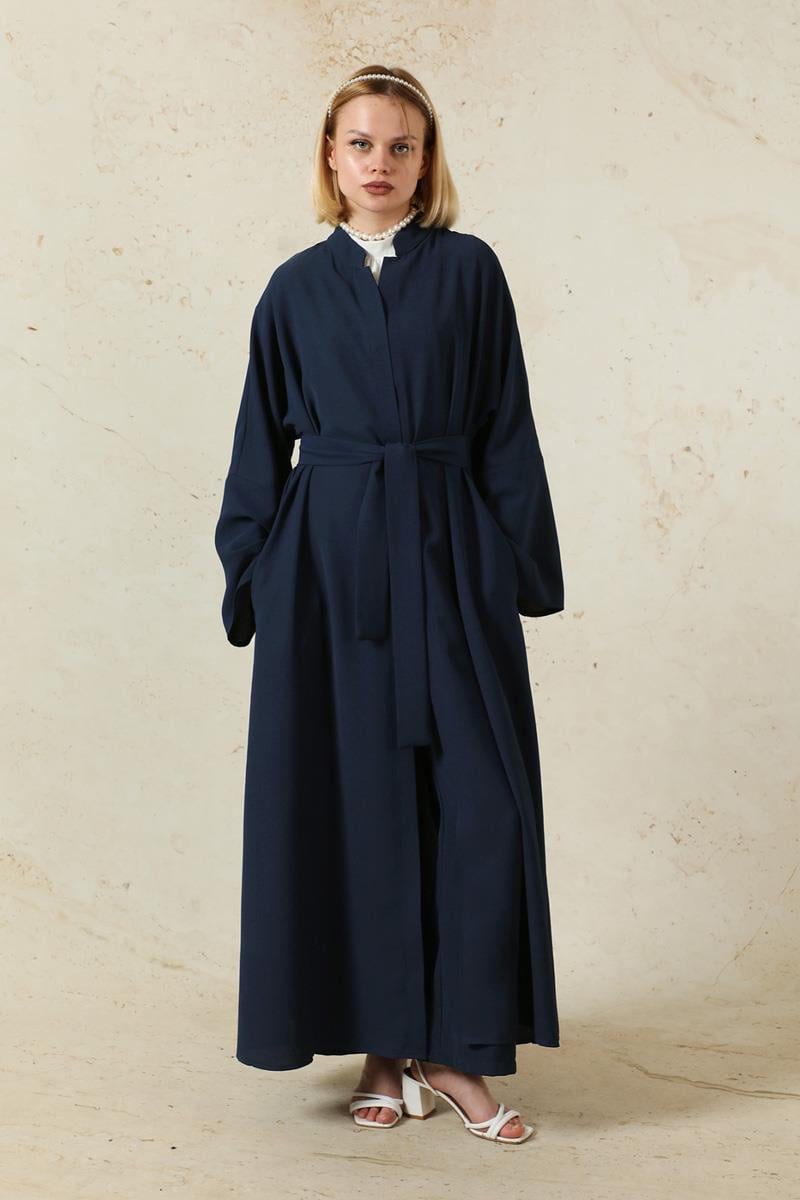 Pantolonlu Abaya Takım Lacivert