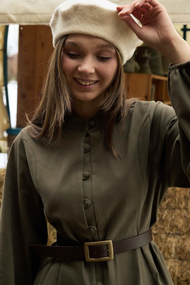 Parça Dikişli Gömlek Haki