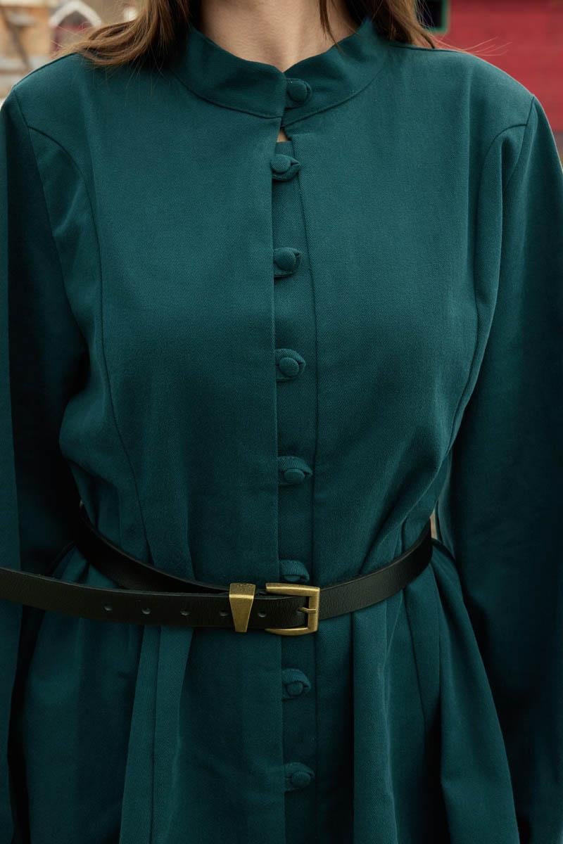 Parça Dikişli Gömlek Petrol