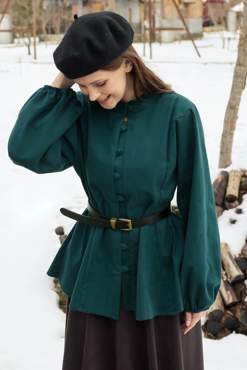 Parça Dikişli Gömlek Petrol