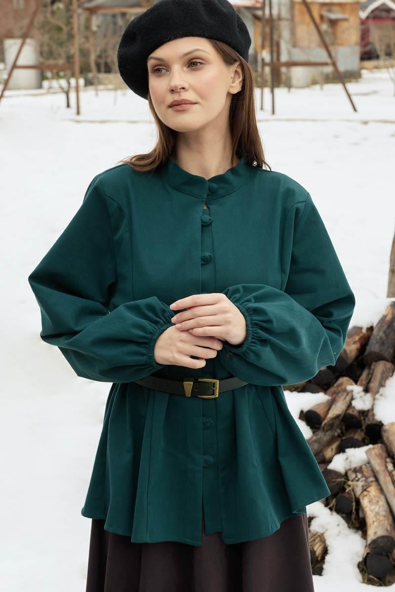 Parça Dikişli Gömlek Petrol