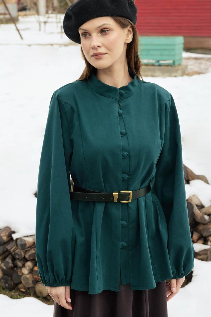 Parça Dikişli Gömlek Petrol