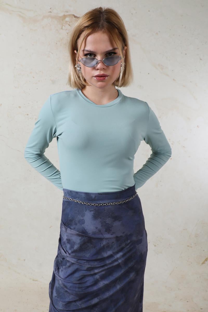 Parmaklı Düz Body Bebe Mavisi