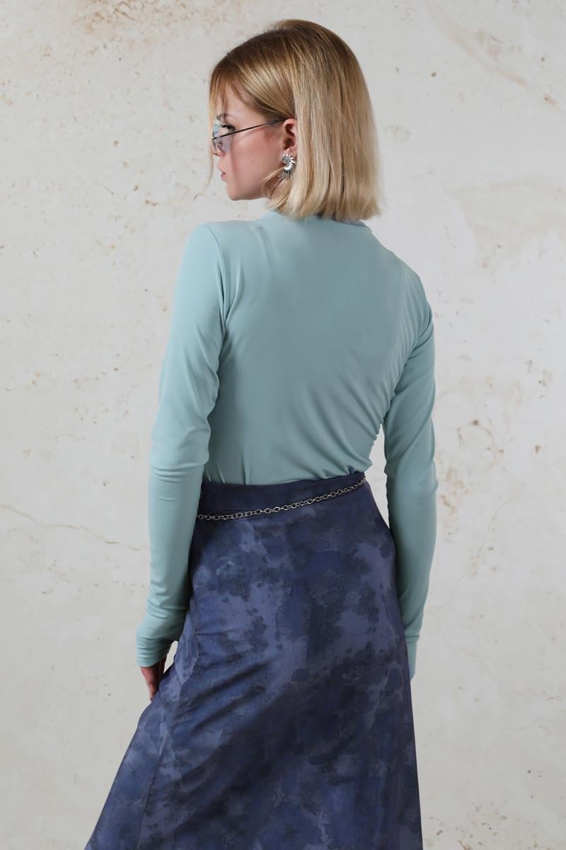 Parmaklı Düz Body Bebe Mavisi